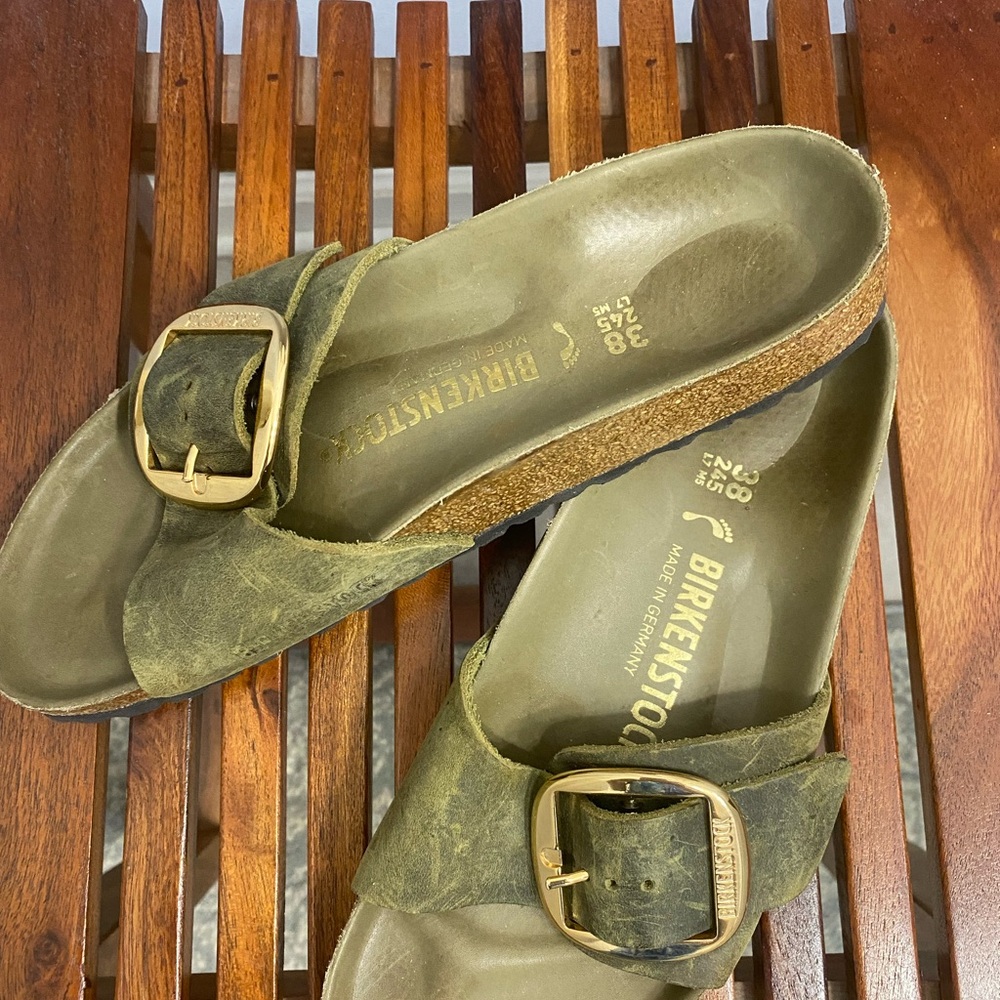 Birkenstock Green Sandals with Contoured Footbed Size 38